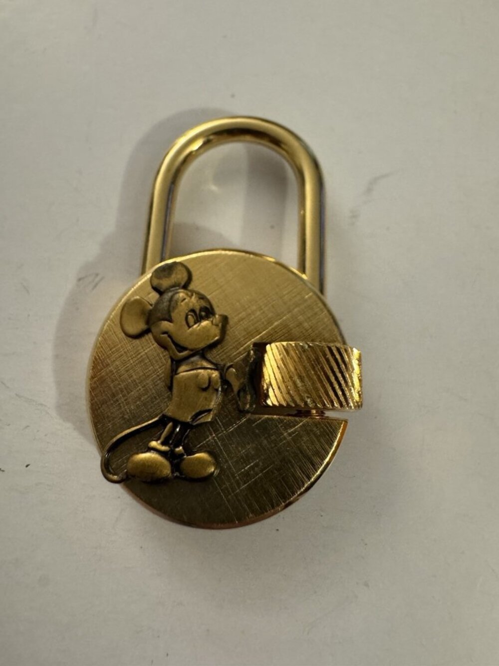 Vintage Walt Disney Productions Mickey Mouse Luggage Lock Gold Toned D2